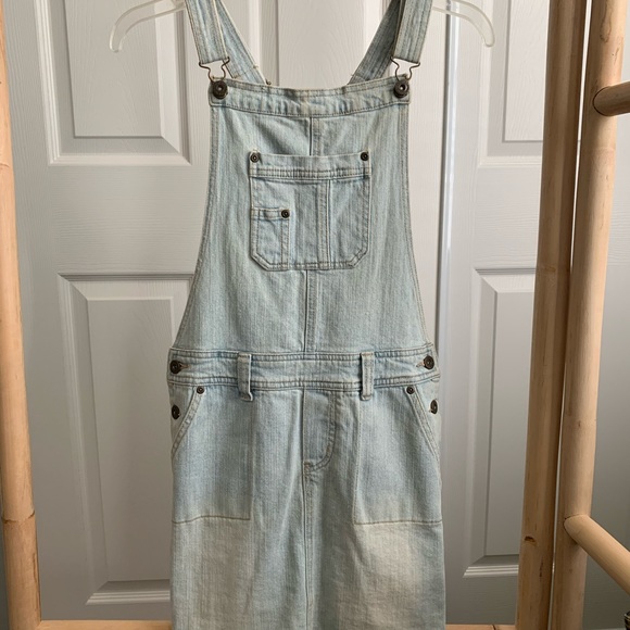 Denim Overall Skirt Dress - Picture 1 of 8